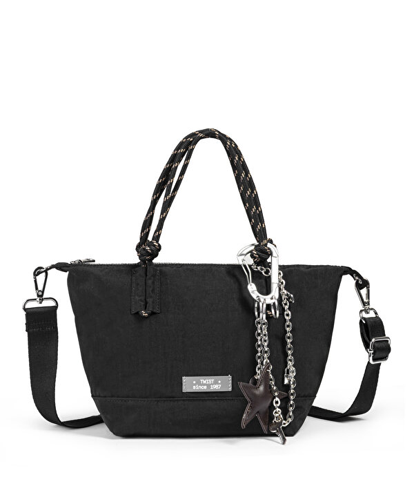 KONTRAST KORDONLU CHARM LI ÇANTA-TW6260052035001-Siyah-Çanta