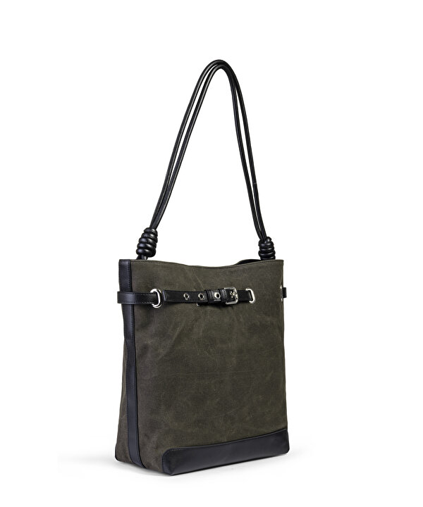 KONTRAST TOKALI BUCKET ÇANTA-TW6260052048022-Haki-Çanta