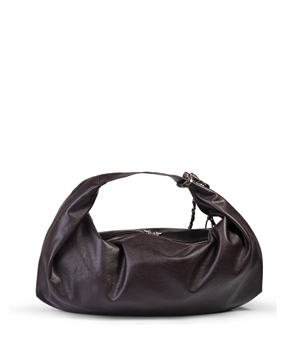 DERİ GÖRÜNÜMLÜ OVAL ÇANTA-TW6260052051008-Mürdüm-Çanta