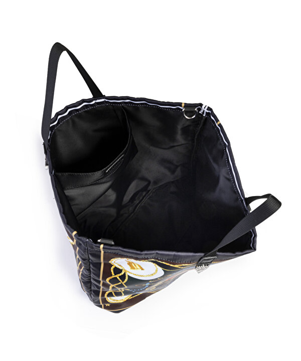 GÖRSEL BASKILI TOTE ÇANTA-TW6260052052069-Koyu Lacivert-Çanta