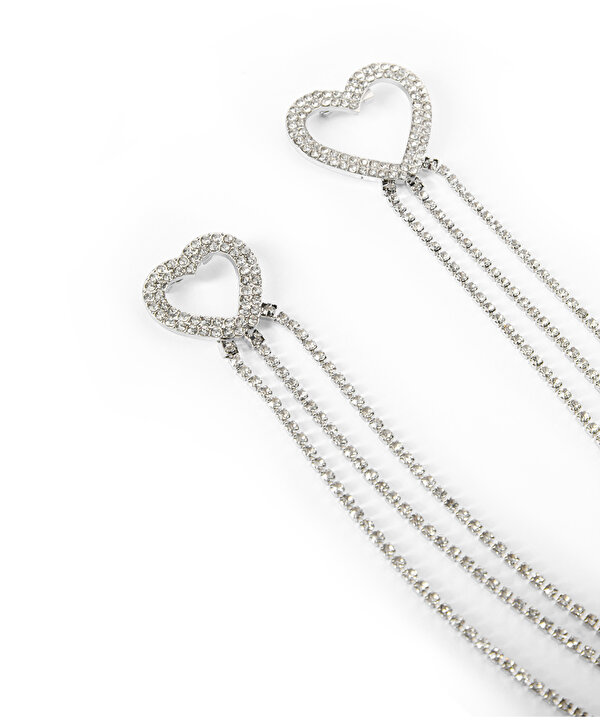 STRASS TAŞLI KALP BROŞ-TW6260057019122-Gümüş-Broş