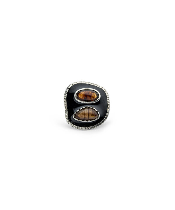 KOMBİNE BONCUKLU METAL YÜZÜK-TW6260060008122-Gümüş-Yüzük