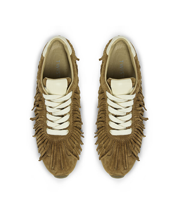 %100 DERİ PÜSKÜLLÜ SNEAKER-TW6260062003023-Bej-Sneaker