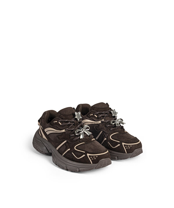 KARMA AKSESUARLI SNEAKER-TW6260062007006-Koyu Kahverengi-Sneaker