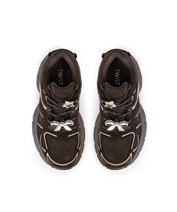KARMA AKSESUARLI SNEAKER-TW6260062007006-Koyu Kahverengi-Sneaker