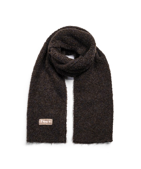 PELÜŞ DOKULU PATCH Lİ ATKI-TW6260067022074-Kahverengi-Atkı