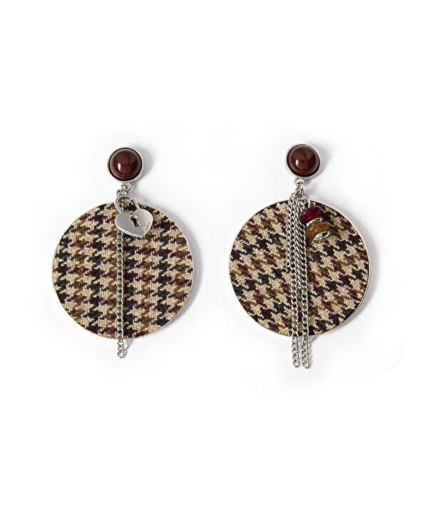 EKOSE DESEN SALLANTILI KÜPE-TW6260068056127-Turuncu-Küpe