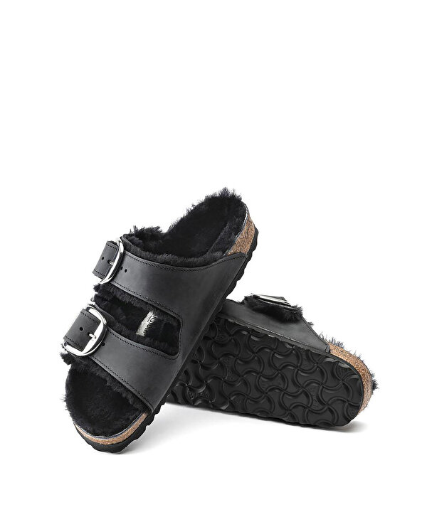 BIRKENSTOCK ARIZONA BIG BUCKLE SHEARLING LEOI TERLİK-T00000037007001-Siyah-Terlik