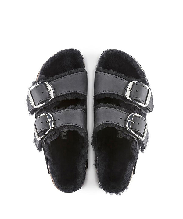 BIRKENSTOCK ARIZONA BIG BUCKLE SHEARLING LEOI TERLİK-T00000037007001-Siyah-Terlik