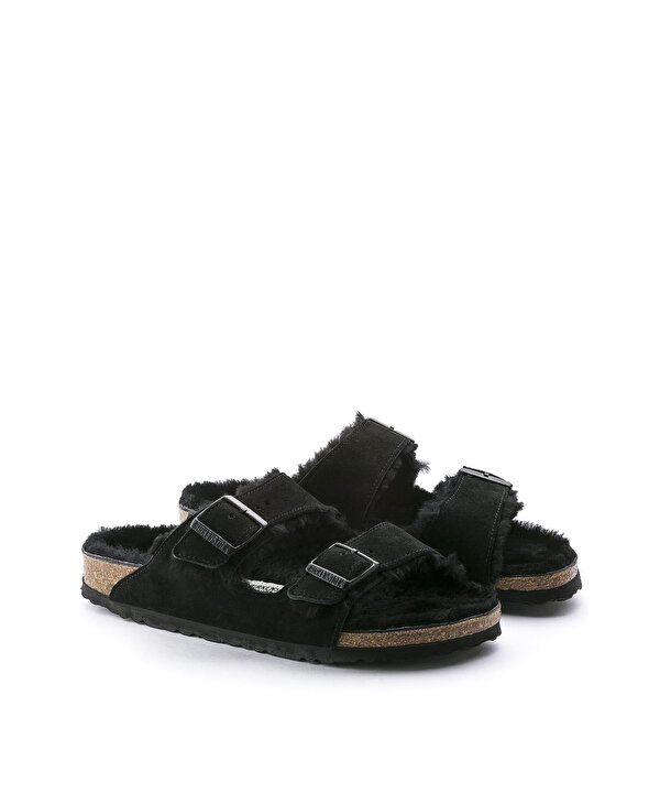 BIRKENSTOCK ARIZONA BIG BUCKLE SHEARLING LEOI TERLİK-T00000037026001-Siyah-Terlik
