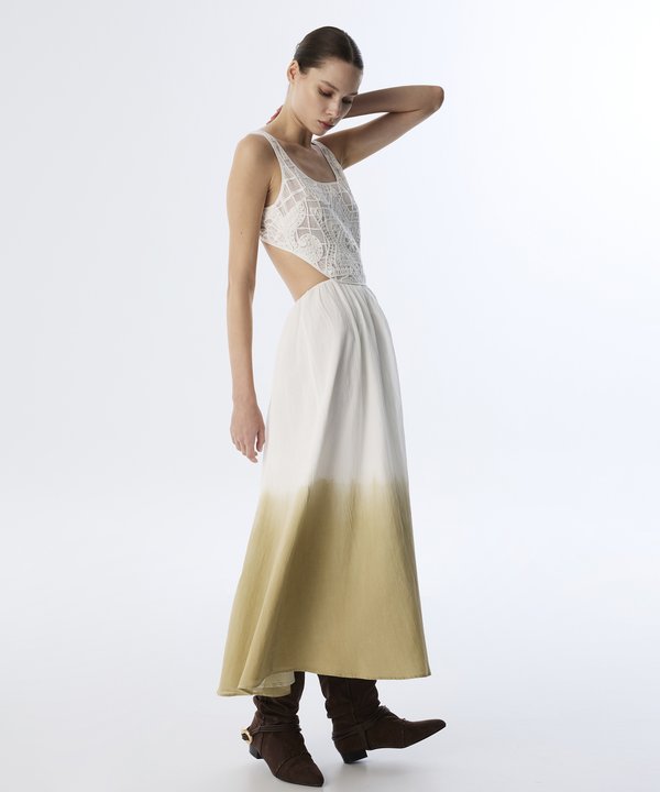 KROŞE MIX ELBİSE-TS1250002358018-Ekru-Elbise