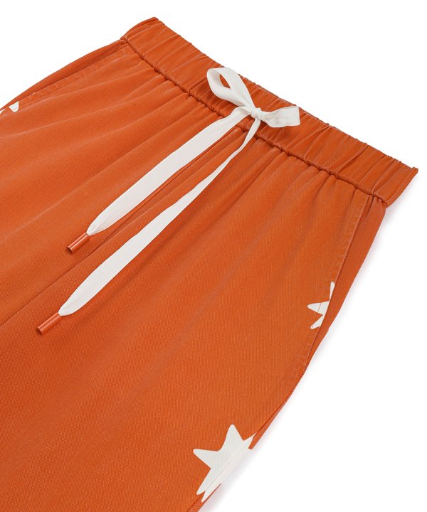 GÖRSEL BASKILI WIDE LEG FİT PANTOLON-TS1250003255127-Turuncu-Pantolon