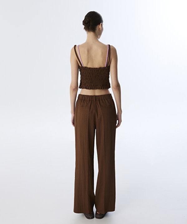 ÇİFT PARÇA GÖRÜNÜM BLUZ-TS1250006099074-Kahverengi-Bluz