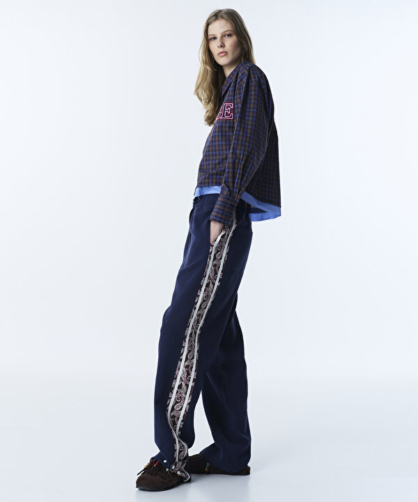 DESEN MIX WIDE LEG PANTOLON-TS1260003108015-Lacivert-Pantolon