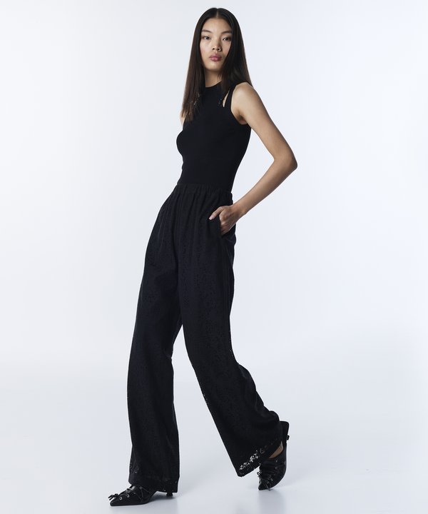 BRODE DANTEL WIDE LEG PANTOLON-TS1260003122001-Siyah-Pantolon