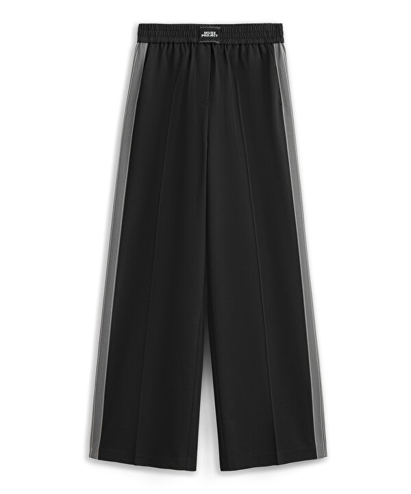 ELASTİK BEL COLORBLOCK PANTOLON-TS1260003141001-Siyah-Pantolon