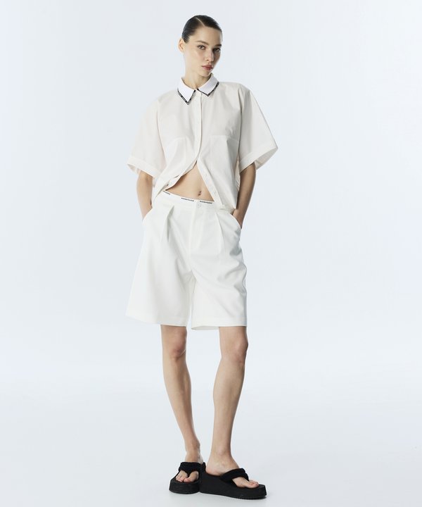 KONTRAST SLOGANLI BERMUDA-TS1260003228018-Ekru-Pantolon