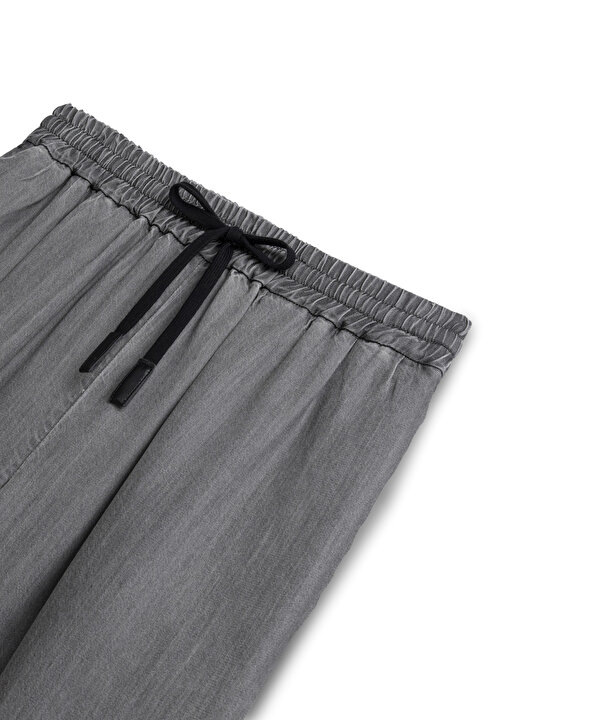 KONTRAST KORDONLU WIDE LEG PANTOLON-TS1260003260005-Gri-Pantolon