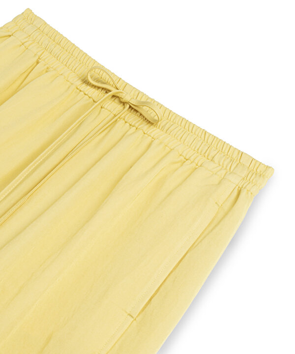 BELDEN BAĞLAMALI PANTOLON-TS1260003388087-Açık Sarı-Pantolon