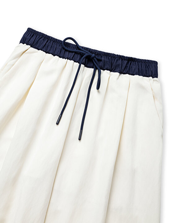 KONTRAST ELASTİK BEL PANTOLON-TS1260003439018-Ekru-Pantolon