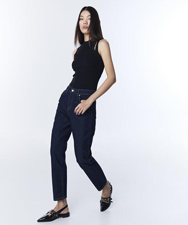 MOM FİT JEAN PANTOLON-TS1260018026015-Lacivert-Jean Pantolon