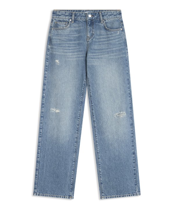 ESKİTME EFEKTLİ JEAN PANTOLON-TS1260018037629-İndigo-Jean Pantolon