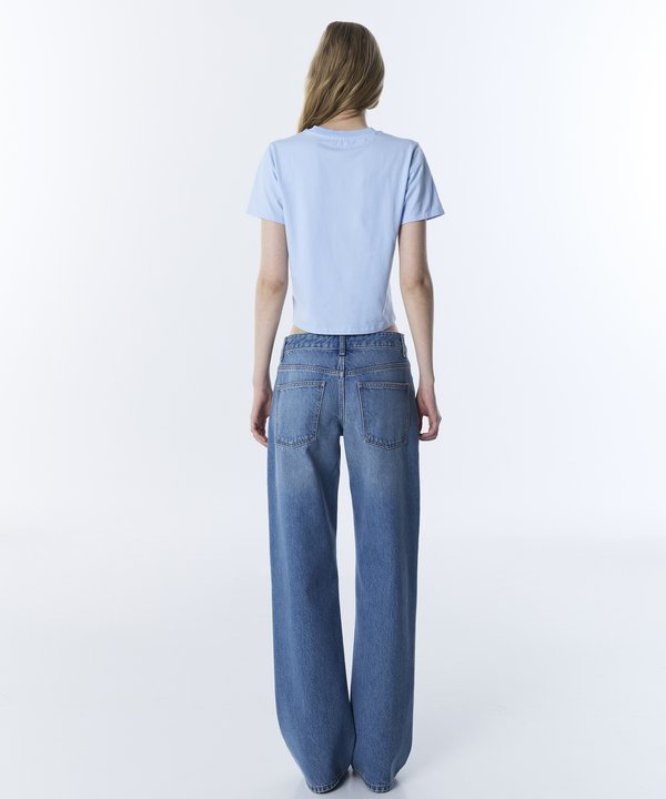 ESKİTME EFEKTLİ JEAN PANTOLON-TS1260018037629-İndigo-Jean Pantolon