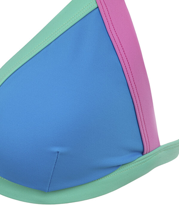 COLORBLOCK BİKİNİ SETİ-TS1260038032089-Mavi-Bikini Takımı