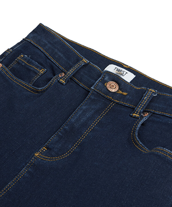 SKINNY FİT JEAN PANTOLON-T00000018004AC7-Koyu İndigo-Jean Pantolon